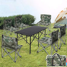 FOMT Tavolo da Picnic Pieghevole E Set da Spiaggia,Altezza Regolabile, Tavolo E Sedie in Lega di Alluminio, Scrivania Portatile con 4 Posti per Barbecue da Campeggio E Picnic All'aperto,Camuffare,L