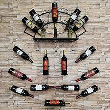 Bottiglia di Vino da Parete in Ferro, 4 Pezzi Portabottiglie da Vino in Ferro a Parete, Portabottiglie a Spirale, con Vite, per Bar, Bancone Bar, Espositore per Bottiglie di Vino (Nero)