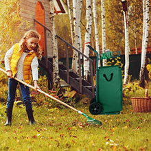 Relaxdays Carrello da Giardino, Maxi Trolley con Sacco, 70 l, 1 Cestello, Ruote in Gomma Piena, Pieghevole, Verde