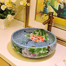 Jgophu - Lavabo rotondo in ceramica da appoggio, sopra il lavabo da appoggio