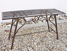Panca in metallo, panca, giardino anti-ruggine, in metallo, marrone 83 cm panchina, panca da giardino anti-pioggia, senza schienale,Brown