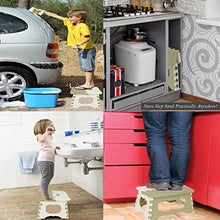 Kihappy - Sgabello pieghevole antiscivolo, sicuro e robusto, dotato di manico per il trasporto, adatto per la casa, la cucina e il bagno, per neonati e bambini