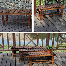 CR Stool Panca da Esterno, Panca in Legno massello, Panca in Legno carbonizzato, Panca per Scarpe, panchina per Parco, Panca Lunga (Dimensioni : 120 * 35 * 40cm)