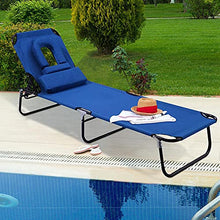 ANBO Sedia A Sdraio Pieghevole da Spiaggia, Poltrona Reclinabile Portatile con Foro Abbronzante A Faccia in Giù E Cuscino Patio Esterno Lettino da Campeggio in Spiaggia per Balcone Patio