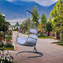 WGFGXQ Cestino per Poltrona Girevole in Rattan, per Interni Esterni Senza Supporto, Pieghevole per Patio da Giardino con Morbido Cuscino e Fodera per Sedia sospesa