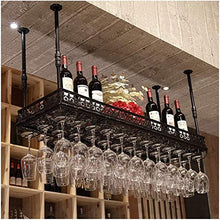 MFLASMF Fence Wine Glass Rack, Glass Rack, Wine Glass Rack, Hanging Wine Rack,Bar Wine Glass Rack, Upside Down Bar Wine Glass Hanger (Color : Black, Size : 60 * 35cm)