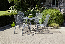 Greemotion 416395 Tavolo Tavolino Toulouse Quadrato da Giardino in Metallo, 70 x 70 cm, Acciaio, Grigio, 70x70x74 cm