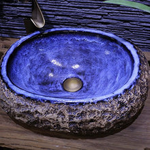 Lavabo sopra il bacino del contatore Lavabo del bacino di arte Bacino di pietra retro ceramica Bacino antico fatto a mano vecchio (54X38X16CM) Lavandini bagno