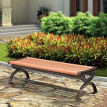 Sedia da giardino da esterno, panca in metallo, panca da giardino con struttura in alluminio pressofuso e sedile in legno massello anticorrosivo, poltrona reclinabile da giardino 2-3 posti