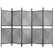 FAMIROSA Paravento a 5 Pannelli in Polyrattan Antracite 300x200 cm