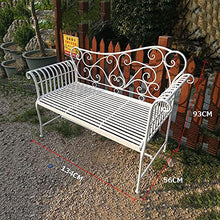 Panchina da giardino per terrazza Panchine da giardino per il tempo libero all'aperto, panchina a 2 posti in ghisa resistente alle intemperie e antiruggine, panchina decorativa retrò con schienale e