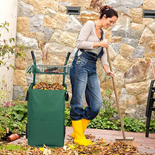 Relaxdays Carrello da Giardino, Maxi Trolley con Sacco, 70 l, 1 Cestello, Ruote in Gomma Piena, Pieghevole, Verde