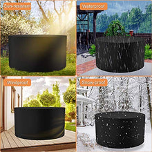 XXYANZI Copertura Tavolo da Giardino 92x30cm, Rotondo Copertura Protettiva per Tavola Antipioggia Anti-UV, Anti-Neve, per Salottino da Esterno. - Nero