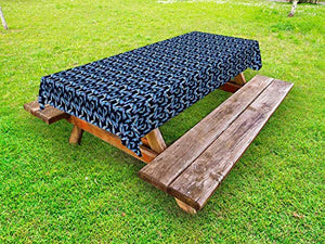 ABAKUHAUS La Farfalla Tovaglia da Esterno, Mosche ripetute Design, Tovaglia da Picnic Lavabile Decorativa, 145 cm x 305 cm, Blu Multicolor
