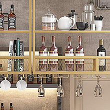 Portabottiglie in ferro battuto per vino, portabottiglie da appendere con mensola, appendiabiti da bar, facile da installare/d'oro / 120 * 30 * 80cm