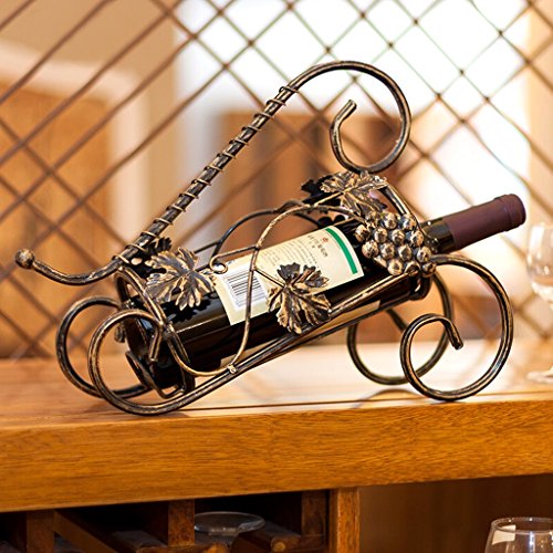 QUD Wine Bottle Holder Metallo Wine Rack, Supporto in Ferro battuto del Vino/cremagliera Figura della Bici Triciclo Arte Casa e Cucina Décor 20/3/30