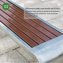 Panchina da esterno in acciaio inox, panchina da parco, Panchina del parco all'aperto in legno di plastica anticorrosiva, Panchine all'aperto sulla terrazza del cortile, Adatto per prato, veranda