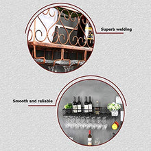 Armadio per Vino Mobile Bar Scaffali Galleggianti Scaffali per Vino | Altezza Regolabile | Portabottiglie di Vino | Portabicchieri in Ferro in Metallo | Rastrelliere per Calici A Calice | Ripiano por