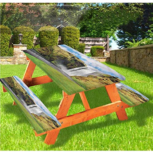 LEWIS FRANKLIN - Tenda da doccia a cascata, con copertura per panchina, con bordo elastico, 60 x 72 cm, set da 3 pezzi per campeggio, sala da pranzo, all'aperto, parco, patio