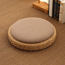 LTINN Rotondo Cuscino da Pavimento Tatami Tappetino A Mano Cuscino del Sedile Pouf Traspirabilità per Meditazione Yoga Cerimonia del tè-a, Cuscini ecologici, Soggiorno Balcone Giardino