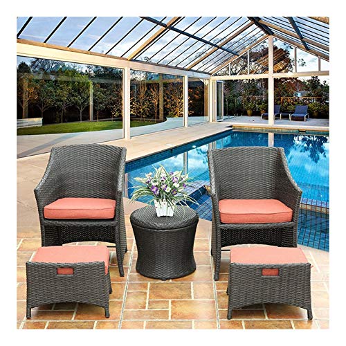HLZY Tavolo in Vimini in Rattan mobili in Patio e Set Sedia, Rattan Garden Sofa Arredamento per Esterni Rattan Garden Mobili da Giardino Set Patio Conservatorio Indoor