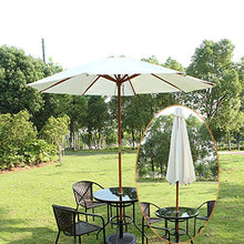 ERLAN Ombrellone da Giardino Ombrellone da 2,7m Ombrellone da Giardino Prato Deck, Ombrello da Tavolo da Mercato All'aperto con 8 Robuste Stecche e Palo di Legno, Beige (Size : Ø 2.7m/9ft)