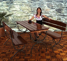 Tavolo Linz ideale per le feste in giardino terrazza legno scuro 150cm