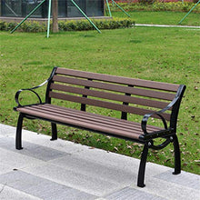 ZXF- Panchina da Giardino All'aperto, Piccola Panchina in Metallo con Sedili in Legno, Prato, Balcone, Cortile, Veranda E Interni