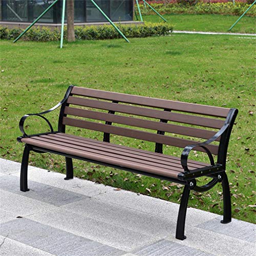 ZXF- Panchina da Giardino All'aperto, Piccola Panchina in Metallo con Sedili in Legno, Prato, Balcone, Cortile, Veranda E Interni