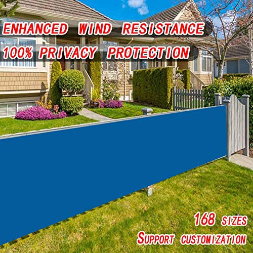 Ziligengsheng Paravento per balconi 65x600cm,Idrorepellente e Resistente agli Strappi,con Fascette e funi,per Ringhiera Protezione Balcone, Blu