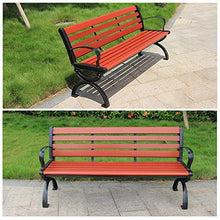 Panca da giardino per terrazza da giardino panca per il tempo libero in legno di plastica, sedia da giardino in ghisa con sedile in metallo da 2-3 posti per esterni, sedia da veranda resistente agli
