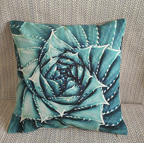 Ad4ssdu4 - Cuscino decorativo con piante grasse e piante, 18 x 18 cm
