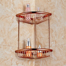 MIWANG In Stile Europeo Super Multisistema Bagno di Rame scaffalatura, Lussuoso Bagno, Angolo WC, Oro Rosa Doppio ripiano