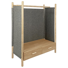 Meubletmoi - Armadio in legno di frassino e feltro grigio, 2 cassetti, stile bordo mare, AGDE 6537