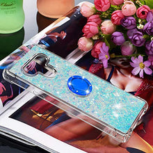 Custodia LG Stylo 6 Squillo della Base del Telefono TPU Brillantini Diamond Liquido Telefono Bumper Case （Stelle Blu Fluorescenti）