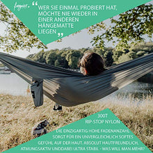 freigeist XXL amaca ultraleggera in tessuto per paracadute con cinghie resistenti e moschettoni, per esterno, viaggi, campeggio
