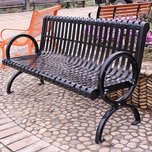 Household items Panca da Giardino per sedie da Esterno, Sedia con Struttura in Acciaio 2-3 posti Resistente alle intemperie per Il Parco, Sedili in Metallo per terrazze con Rivestimento antiruggine