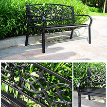 LXLH Panca da Giardino Sedia da Giardino panchina per Il Tempo Libero, panchine Metalliche per terrazza con braccioli e schienali, Poltrona da Veranda Impermeabile e antiruggine, può ospitare 2-3