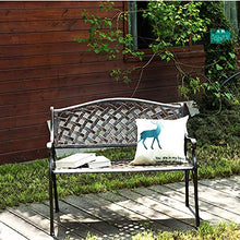 GaoF Panchina da Giardino Sedie da Parco, La panchina in Metallo nel Cortile ha Uno Schienale, Sedile per 2 Persone Chaise Longue in Alluminio pressofuso per Balcone