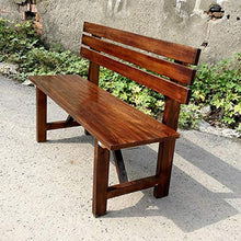 Panca da cortile in legno massello 120 CM doppio sedile, Panche di riposo interne ed esterne resistenti alle intemperie e anticorrosive, Sedia attesa panchina da giardino terrazza ristorante