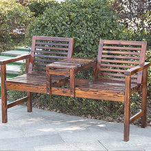 56 pollici Panca da giardino con terrazza Panchina all'aperto, Panchina in legno massello anticorrosione con braccioli e schienale, Per prato giardino portico Tavoli e sedie per il tempo libero