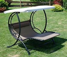SAS AS-S Progettazione Dondolo Giardino Altalena Amaca ergonomicamente Curvo in Tessuto Sintetico transpirante con Cuscino e Tetto Modello: Naxos