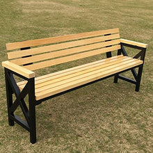 Panca da giardino sedia da parco panca da esterno, sedia schienale portico in legno massello anticorrosivo cortile per 2 persone, struttura in ghisa resistente agli agenti atmosferici