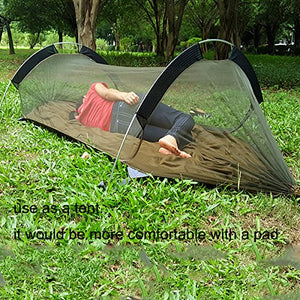 Amaca da campeggio con zanzariera e copertura antipioggia (verde)
