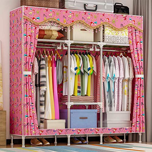 wardrobe Armadio di Stoffa, Armadio di Stoccaggio Economico Assemblato, Rete A Scomparti