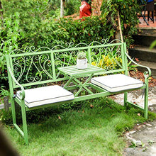 Panchina da Giardino Panchina da Esterno,Panca da Giardino In Metallo Con Seduta Sollevabile,Panca da Cortile Con Schienale E Braccioli,Sedia Con Struttura In Acciaio Ghisa Per Cortile / Portico