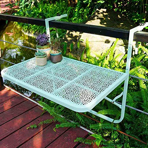 MFLASMF Tavolo Pieghevole da Parete, Tavolo da Balcone sospeso, tavolino da caffè Semplice Pieghevole in Ferro, Tavolo da Studio a Parete, Tavolo da Balcone con fioriera, Verde
