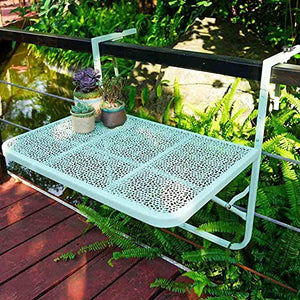 MFLASMF Tavolo Pieghevole da Parete, Tavolo da Balcone sospeso, tavolino da caffè Semplice Pieghevole in Ferro, Tavolo da Studio a Parete, Tavolo da Balcone con fioriera, Verde