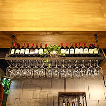 WURE Portabottiglie rovesciabile Porta Ferro battuto a Muro Portabicchieri pensile Europeo Portabottiglie da Vino Altezza Regolabile Bar Bicchieri da Vino a casa Mensola Ornamenti creativi Calice