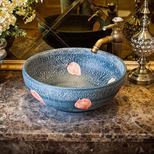 WEHOLY Lavabo in Resina Pietra Naturale Ovale da Incasso Bagno Rotondo Lavabo retrò Lavabo Contenitore in Ceramica Hotel Lavabo a Prova di Schizzi
